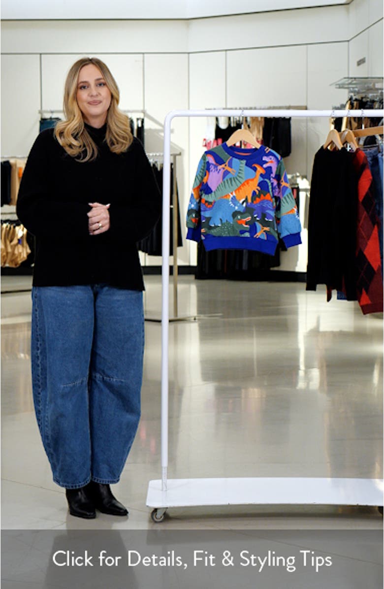 Kids' Dinosaur Print Cotton Sweatshirt, sales video thumbnail