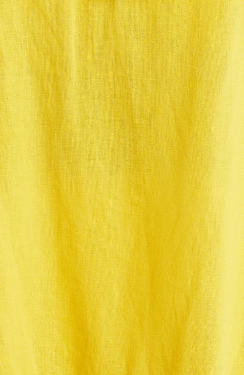 Farm Rio Guipure Lace Halter Linen Blend Cover-up Minidress In Yellow