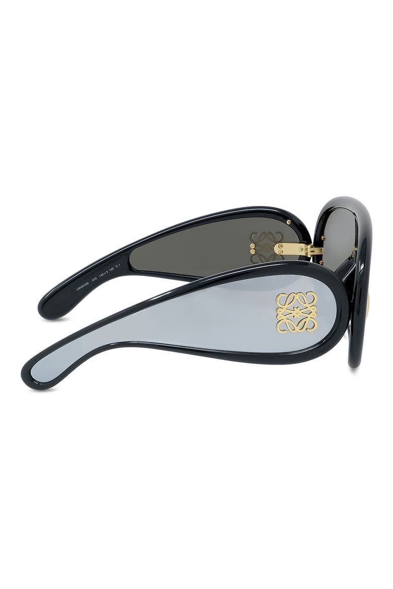 x Paula's Ibiza 56mm Mask Sunglasses, Alternate, color, SHINY BLACK / SMOKE MIRROR