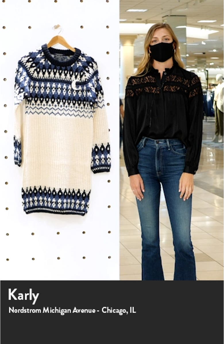 Long Sleeve Fair Isle Sweater Dress, sales video thumbnail