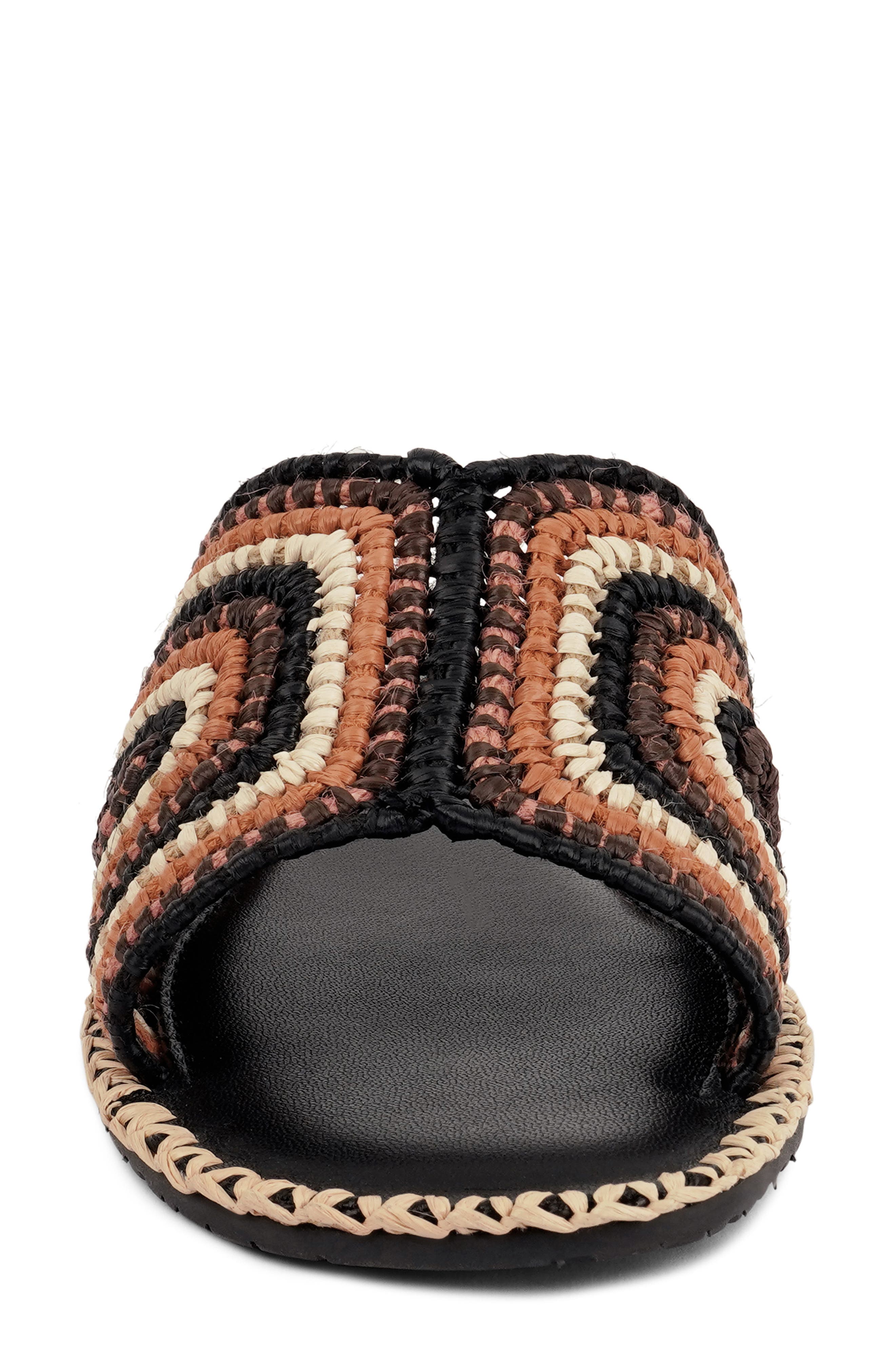 Rag & Co Kente Slide Sandal, Alternate, color, Black Multi