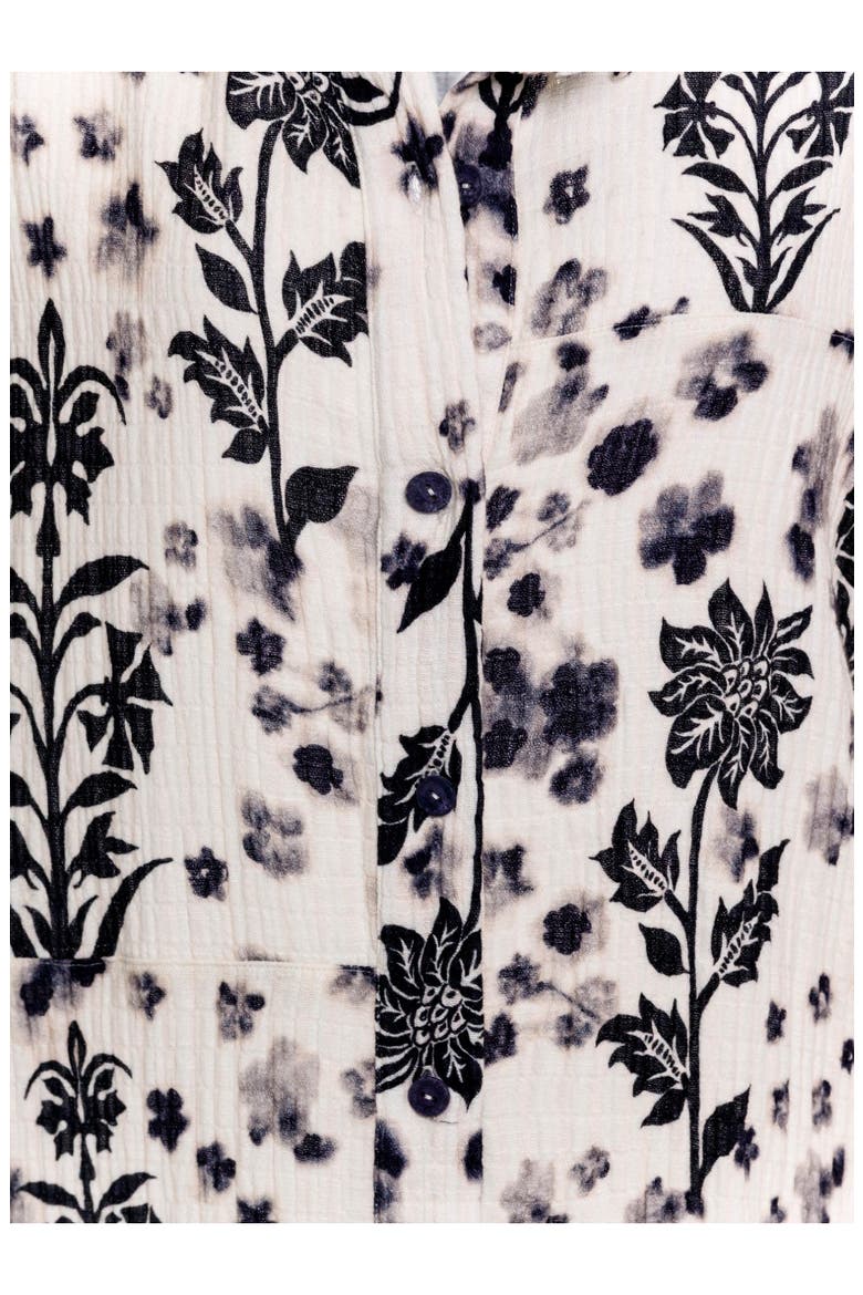 Keshia Batik Embroidered Cover-Up Shirt, Alternate, color, BLACK
