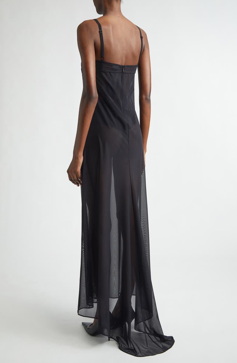 Balenciaga Naked Sheer Stretch Technical Tulle Dress, Alternate, color, 1000 Black