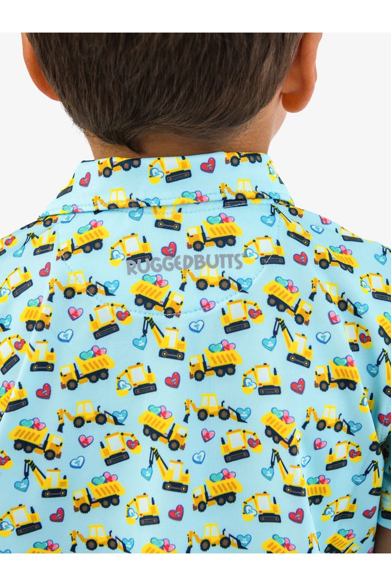 Boys Knit Short Sleeve Performance Polo, Alternate, color, Tiny Loads of Love