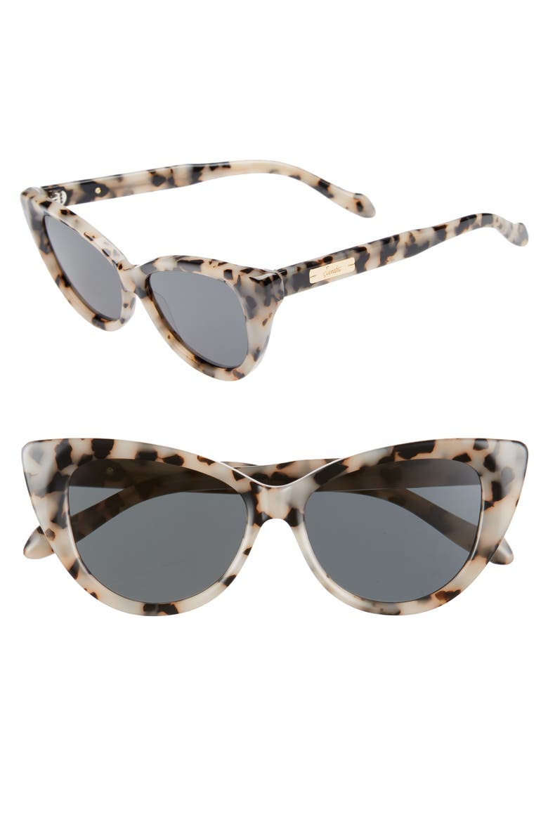 Kyoto 51mm Cat Eye Sunglasses, Main, color, MILK TORTOISE/ BLACK SOLID