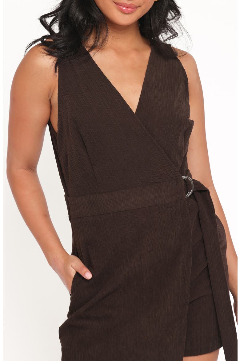 Vesper Corduroy Wrap Romper, Alternate, color, CHOCOLATE