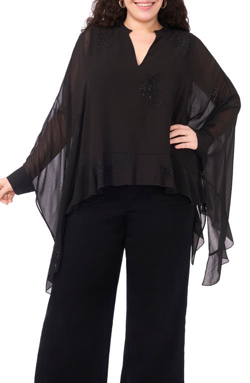 Vince Camuto V-neck Flare Sleeve Shirt In Black
