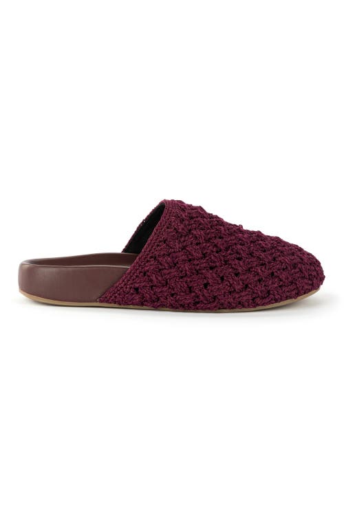The Sak Bolinas Crochet Clog Shoe In Burgundy