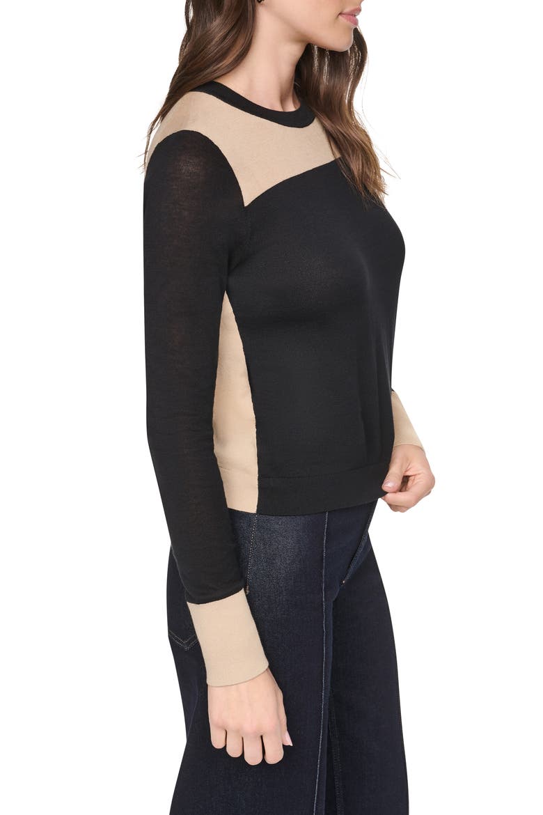 Colorblock Sweater, Alternate, color, BLACK/TRAVERTINE