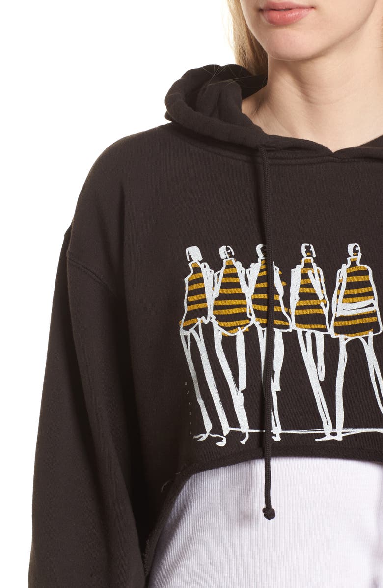 Junk Food x Donald Robertson Stripe Dresses High/Low Hoodie, Alternate, color, 