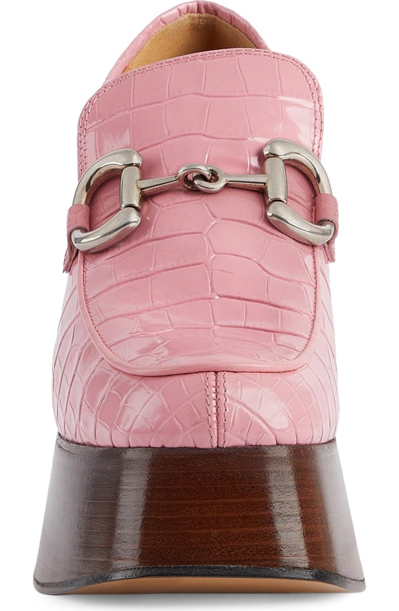 Gucci Croc Embossed Platform Bit Loafer, Alternate, color,