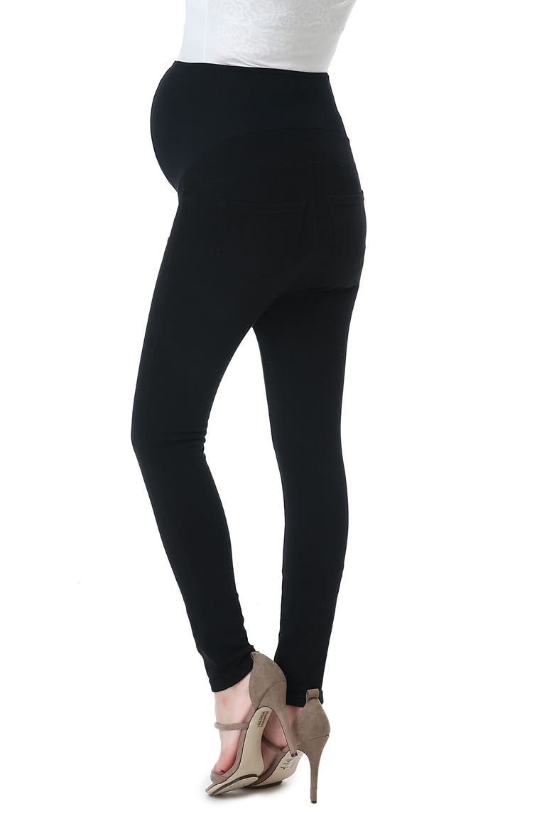 Kimi & Kai Lenora Maternity Leggings, Alternate, color, BLACK