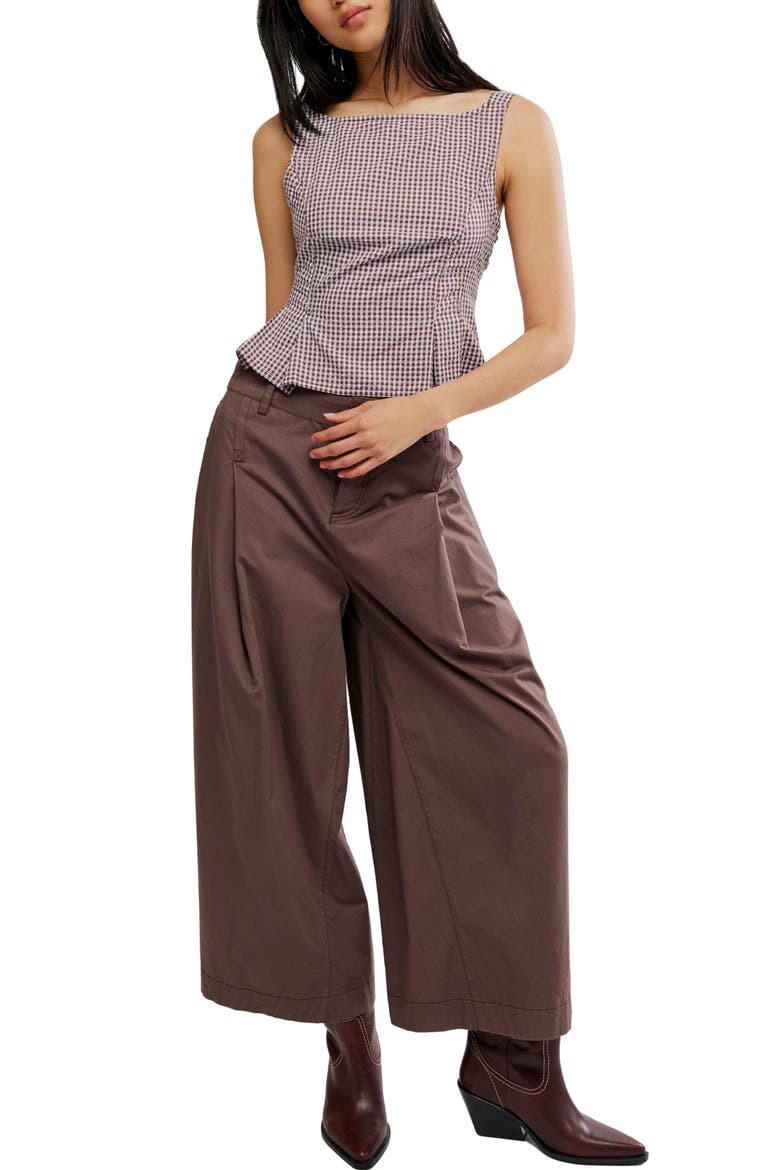 Sunfaded Gingham Peplum Top, Alternate, color, FROSTY LILAC COMBO