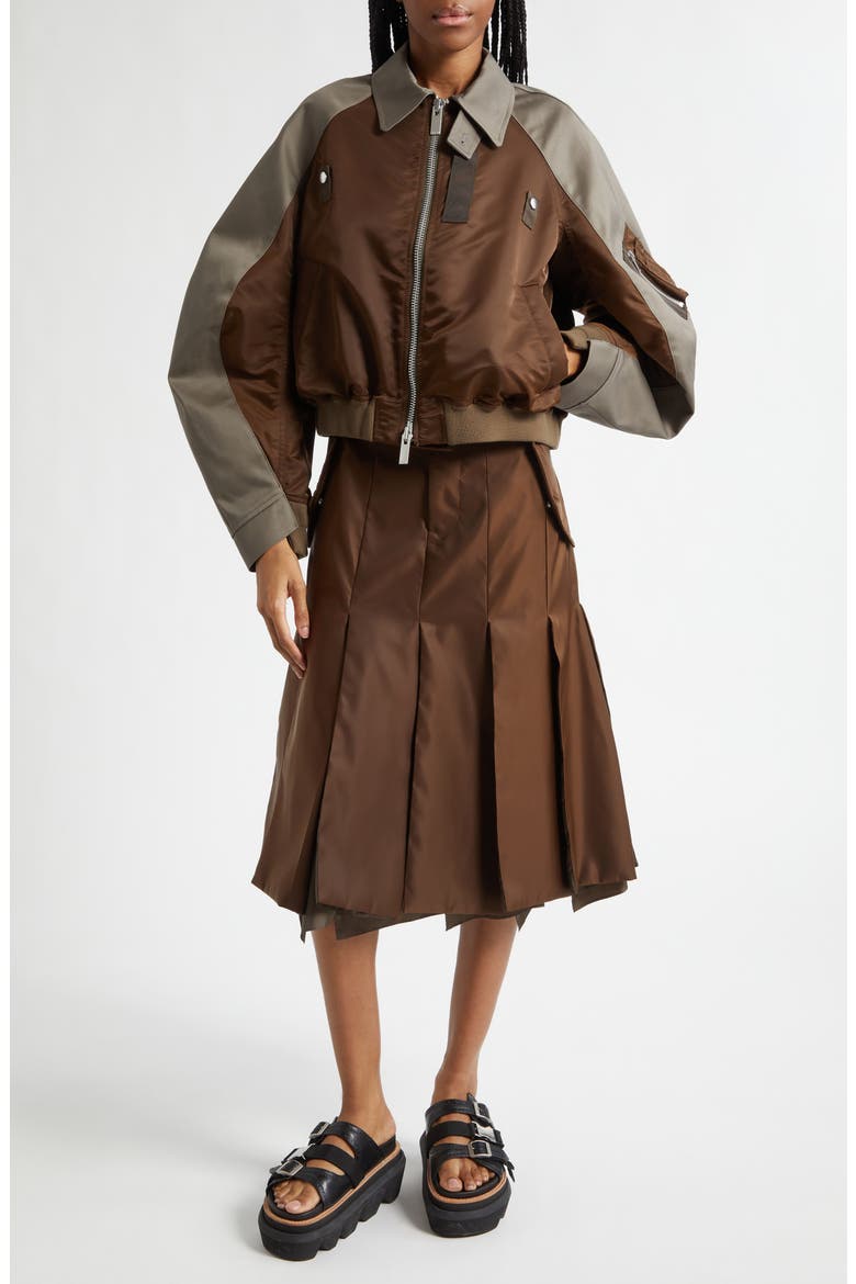 Cotton Chino x Nylon Twill Jacket, Alternate, color, BROWN/ GRAY