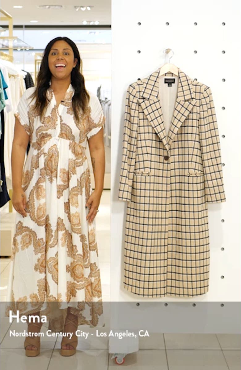 Single Breasted Plaid Wool Blend Topper, sales video thumbnail