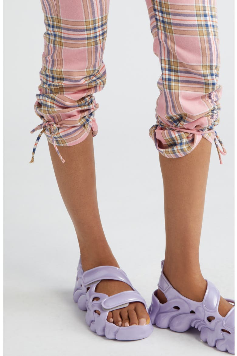 Maldives Plaid Drawstring Leg Capri Pants, Alternate, color, PINK PLAID