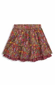 Mini Boden Kids' Floral Print Woven Skirt