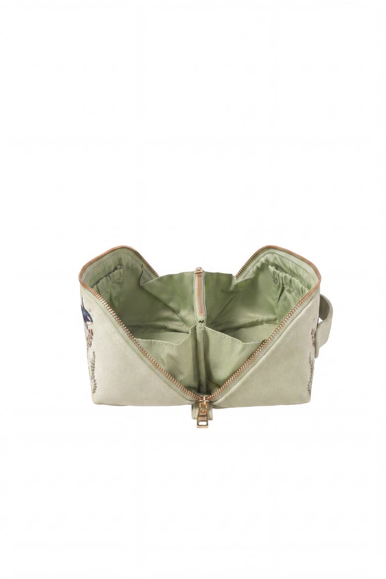 Wild Orcas Open Flat Makeup Bag, Alternate, color, Celadon