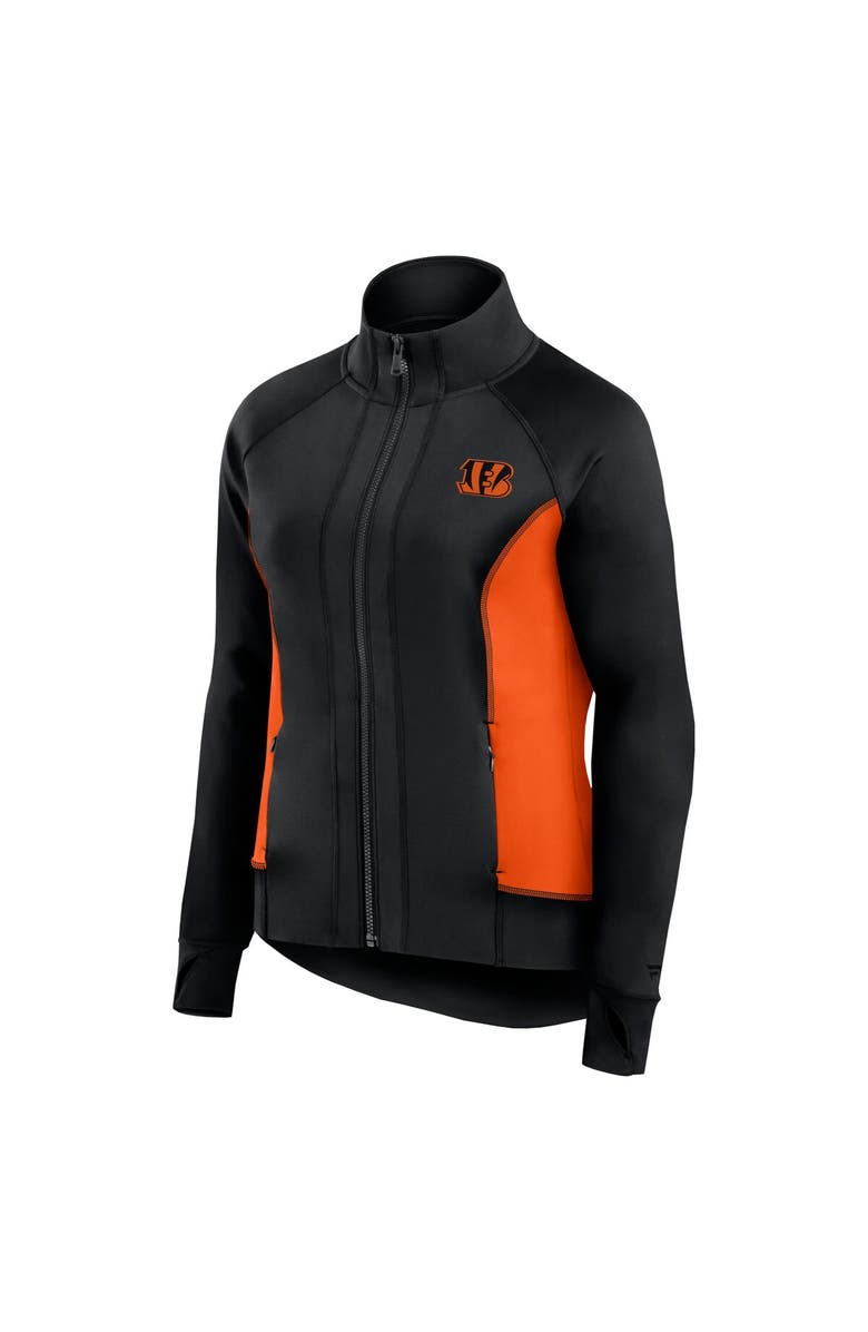 Fanatics Signature Women's Fanatics Signature Black Cincinnati Bengals Studio Fitted Full-Zip Gym Track Jacket, Alternate, color, 