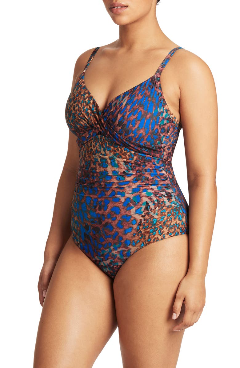 Sea Level Twist Front DD- & E-Cup Underwire One-Piece Swimsuit, Alternate, color, 