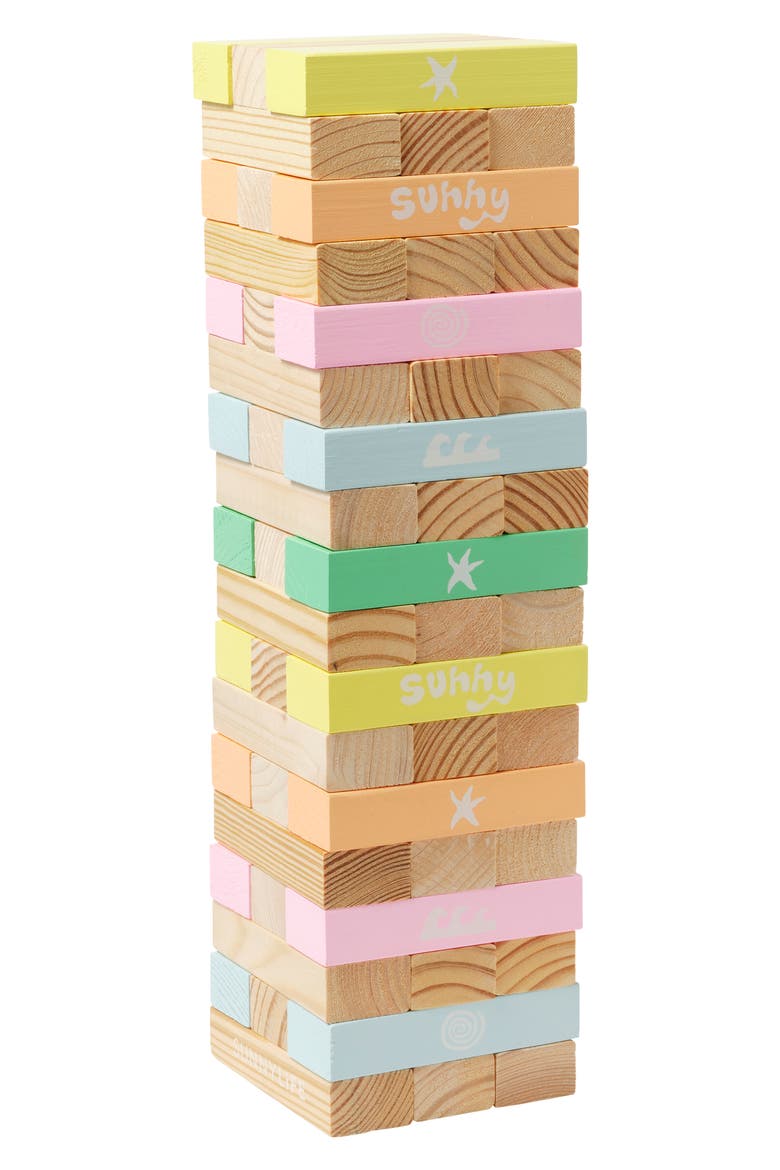 Poolside Giant Wood Jumbling Tower, Main, color, PASTEL GELATO