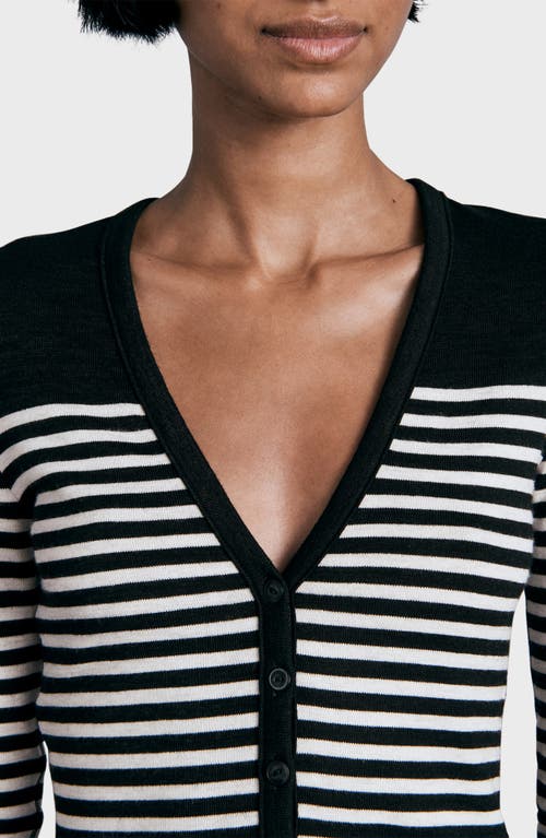 Rag & Bone Breton Stripe Crewneck Sweater In Black