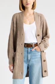 Treasure & Bond Pointelle Wool & Cashmere Cardigan