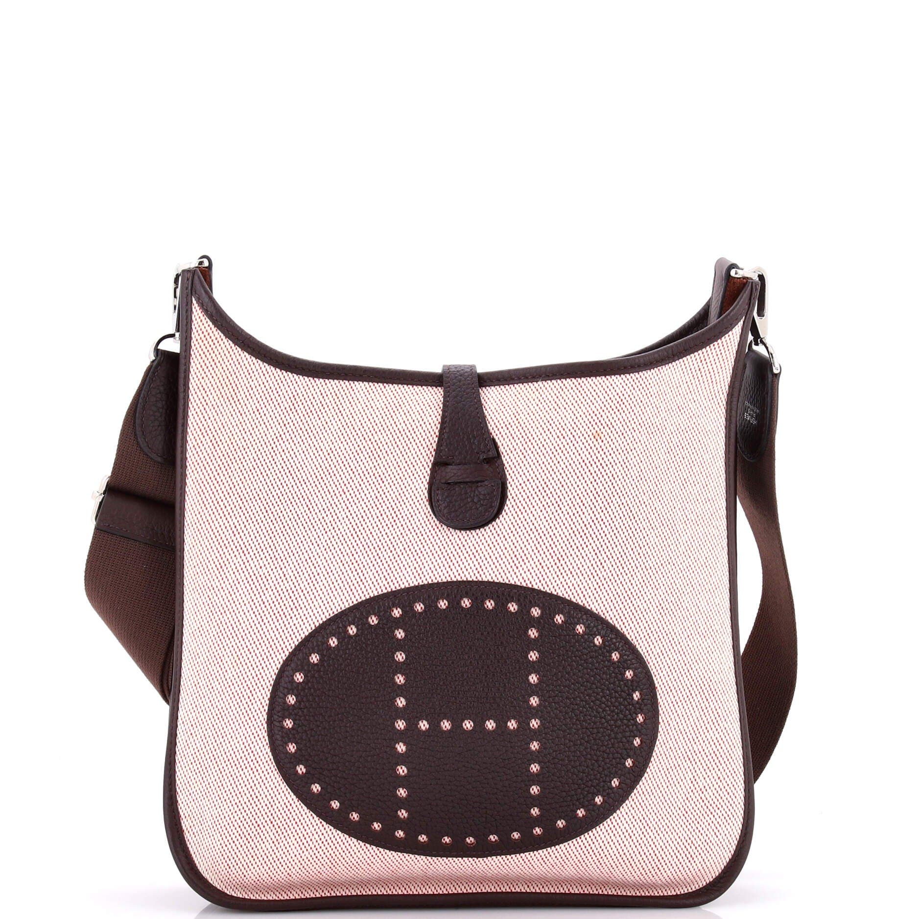 Evelyne Bag Gen III Toile and Leather PM, Main, color, Red