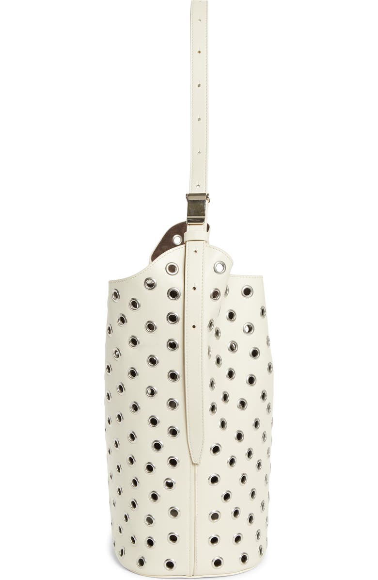 Proenza Schouler Brant Grommet Leather Bucket Bag, Alternate, color, Ecru