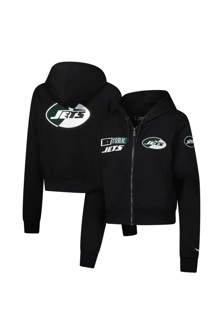 Women's Pro Standard Black New York Jets Split Logo Full-Zip Hoodie, Alternate, color, Black
