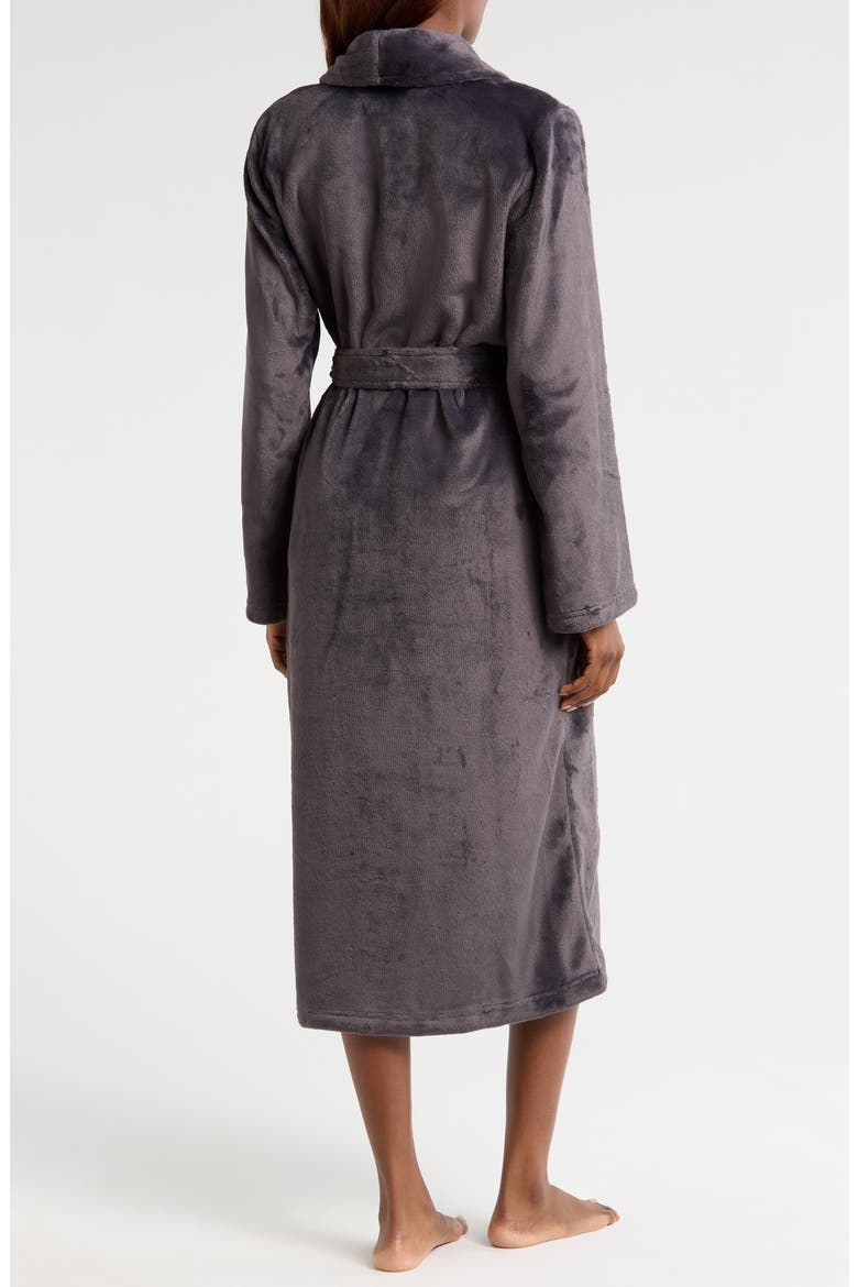 Shawl Collar Plush Longline Robe, Alternate, color, GREY STONEHENGE
