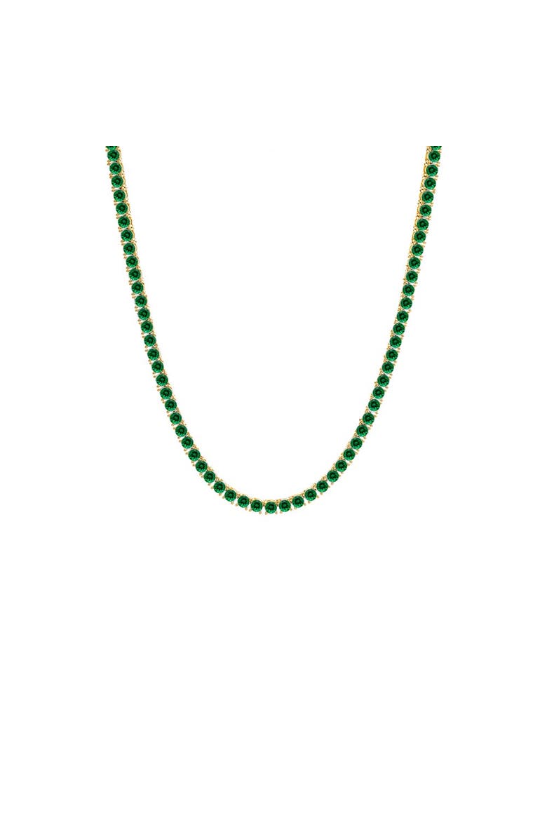 BY ADINA EDEN Colored CZ Tennis Necklace, Main, color, Emerald Green - 18 Inch / 3 Mm