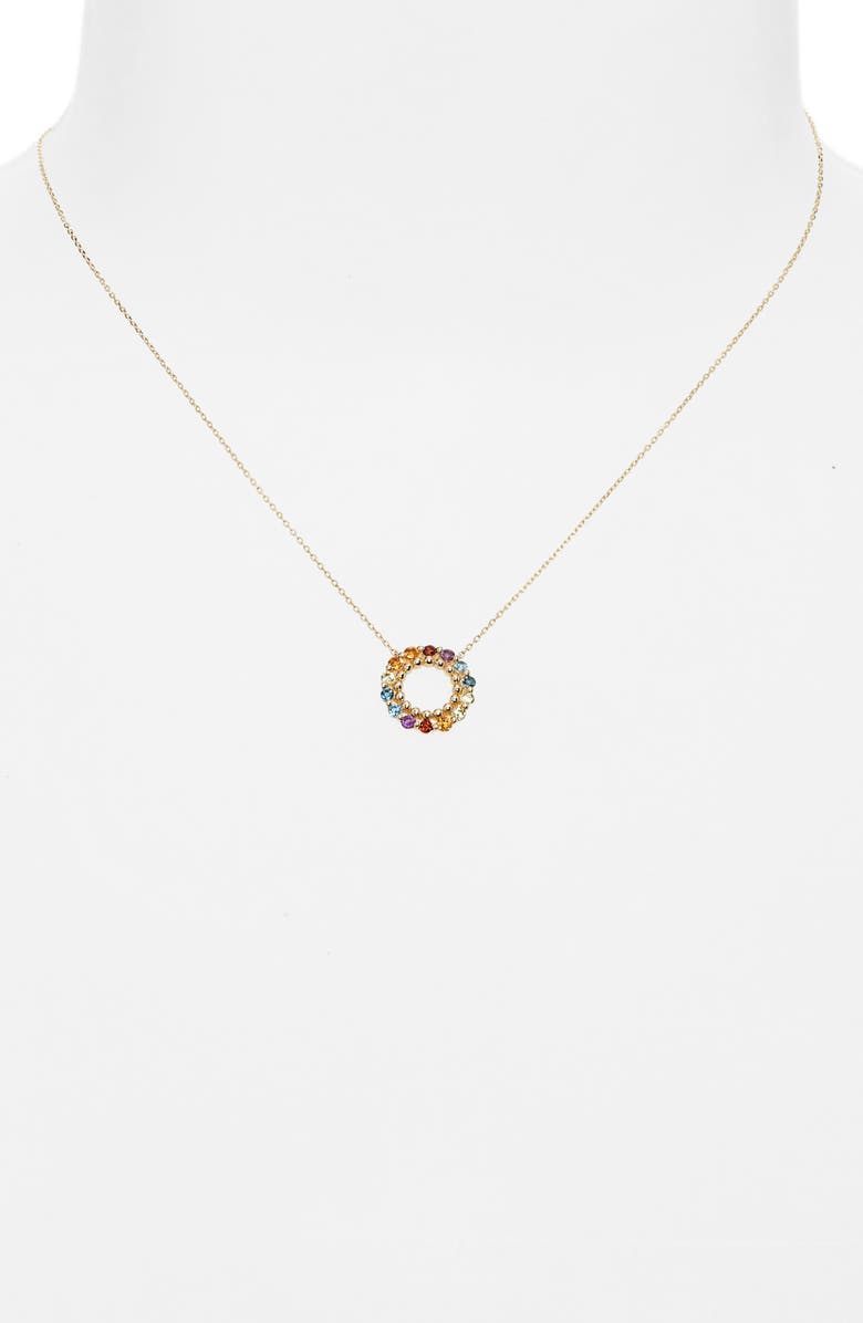 Bony Levy 14K Gold Mixed Stone Circle Pendant Necklace, Alternate, color,