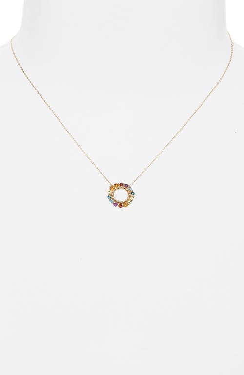 Bony Levy 14k Gold Mixed Stone Circle Pendant Necklace In Yellow Gold/mixed Stone