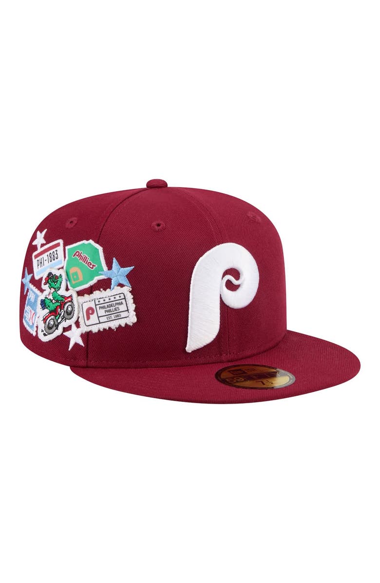 New Era Men's New Era  Burgundy Philadelphia Phillies City Patch 59FIFTY Fitted Hat, Alternate, color, Burgundy