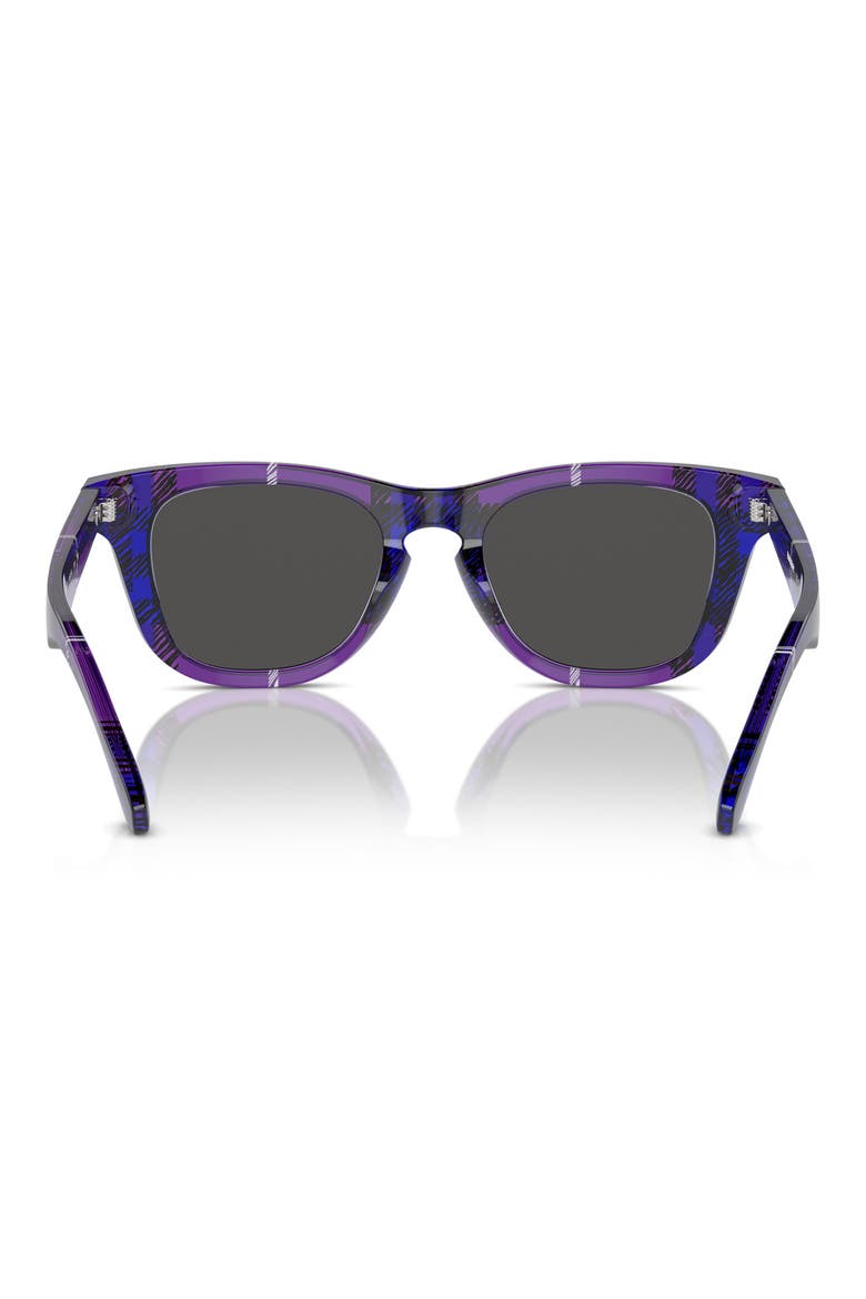 Kids' 46mm Small Square Sunglasses, Alternate, color, CHECK VIOLET / DARK GREY