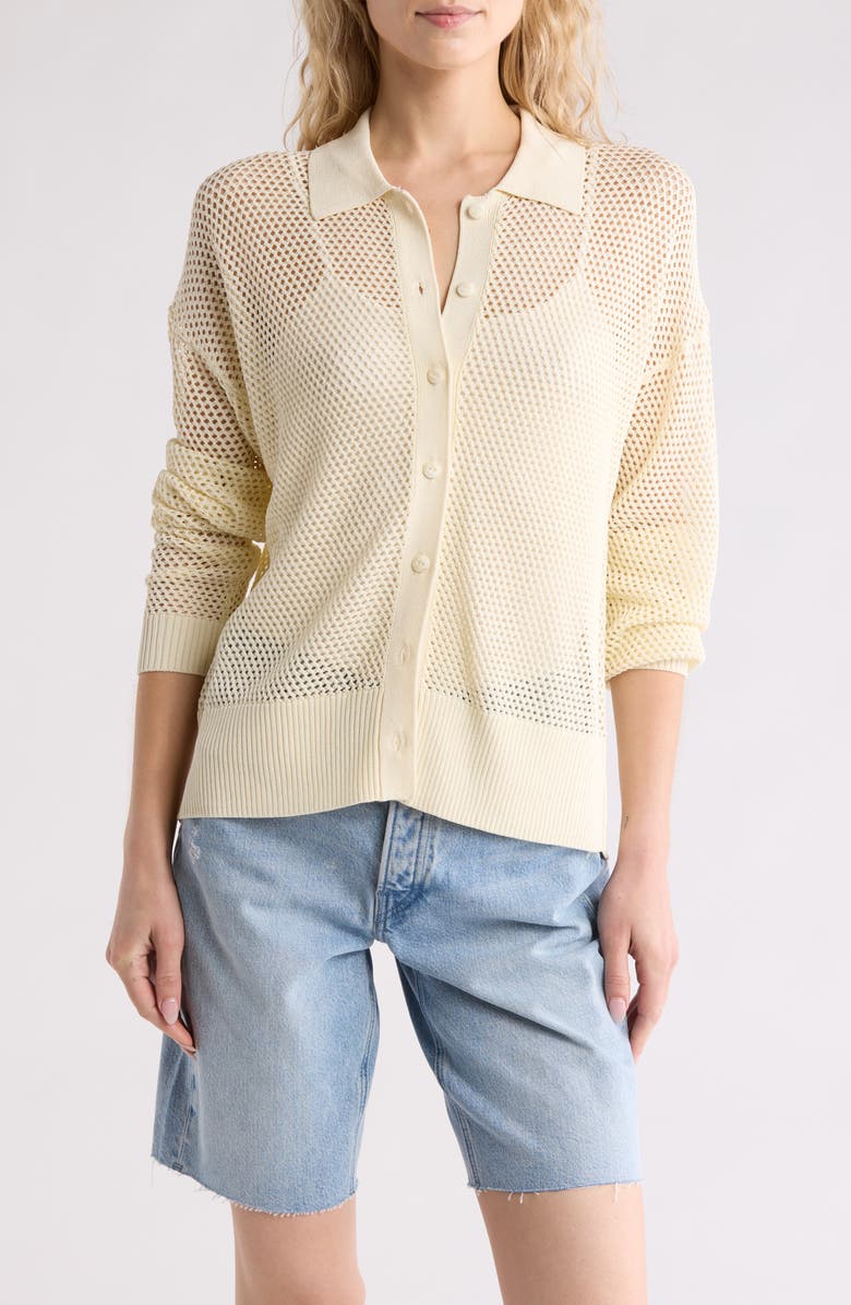 rag & bone Leah Cardigan, Main, color, Ivory