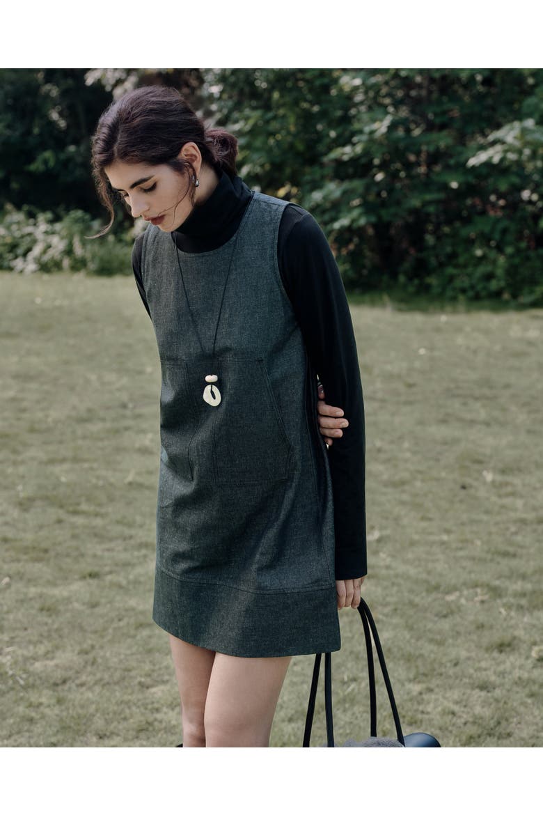 Denim Atelier Shift Dress, Alternate, color, black denim