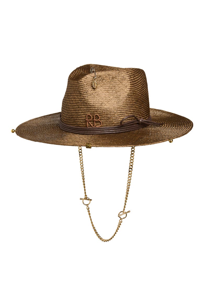 Straw Fedora Hat, Main, color, BROWN