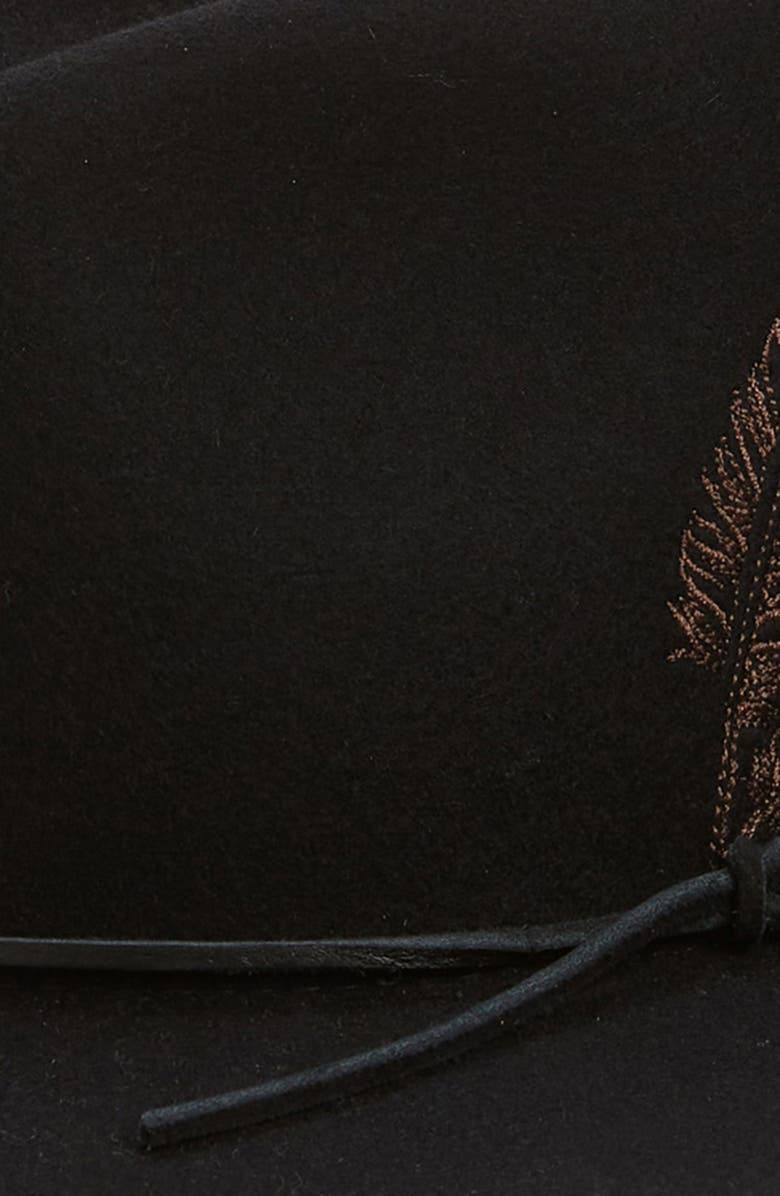 rag & bone Kacy Feather Wool Fedora, Alternate, color, 