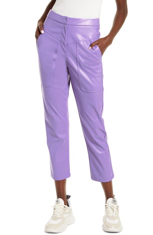 Amy Lynn Tapered Faux Leather Trousers in Purple  product