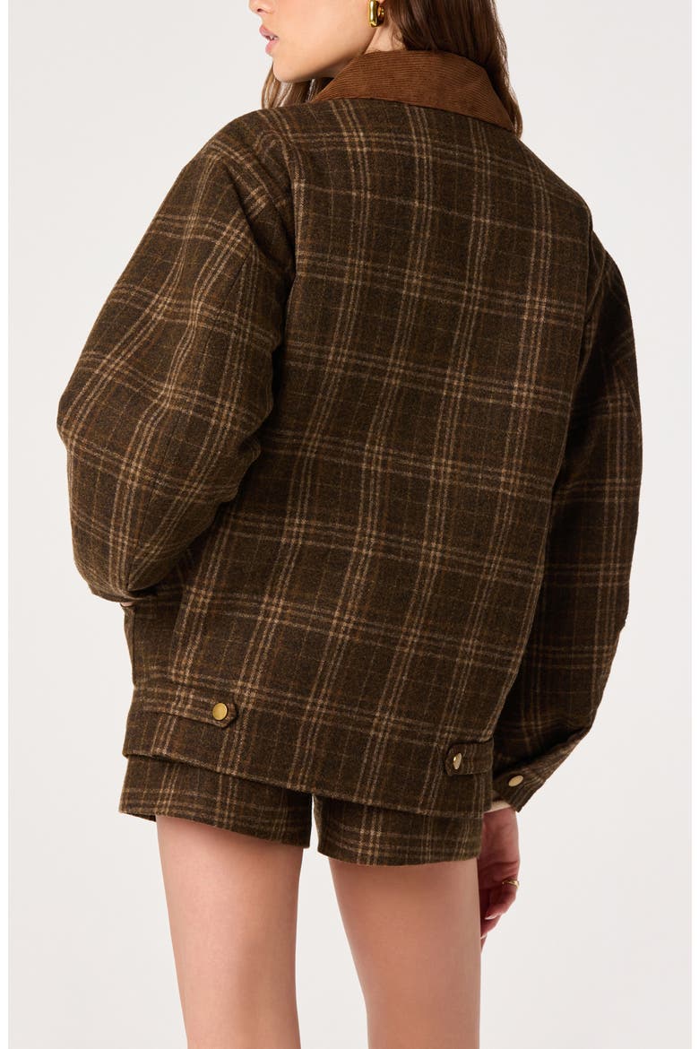 Shae Plaid Wool Blend Jacket, Alternate, color, BROWN PLAID