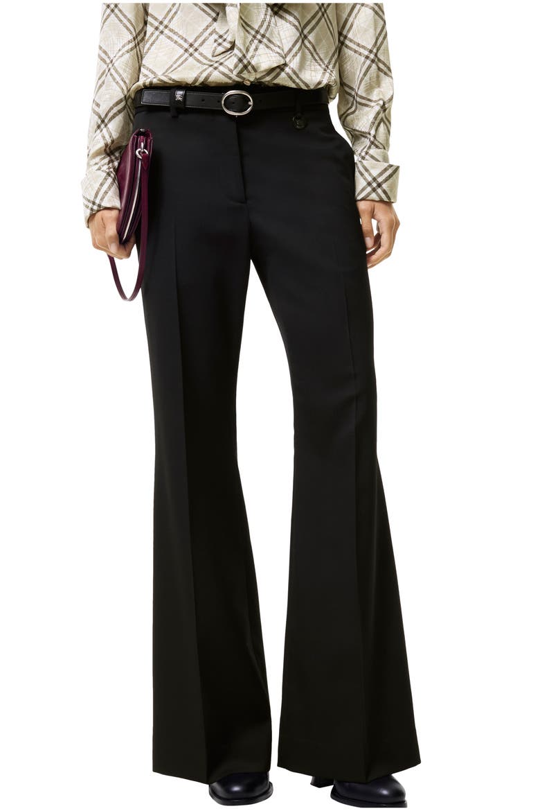Wool Blend Tailored Trousers, Main, color, Black