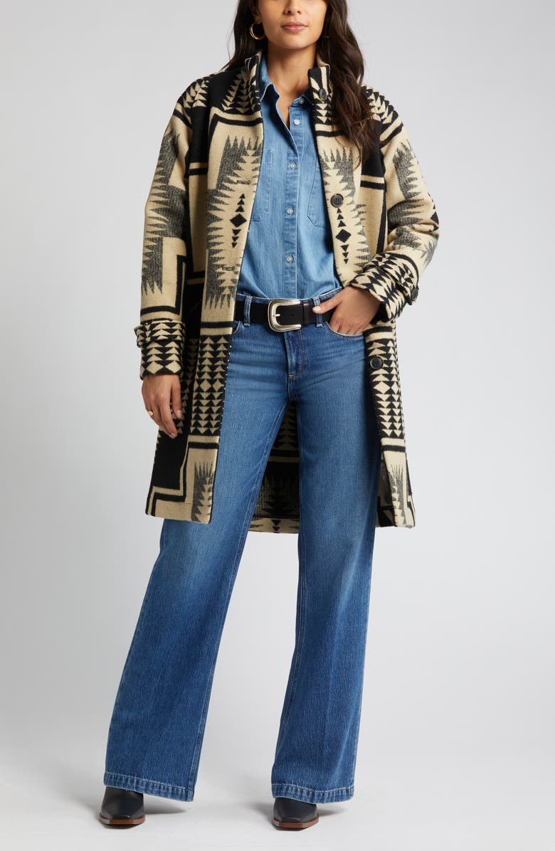 Pendleton Timberline Jacquard Virgin Wool Blend Coat, Alternate, color,