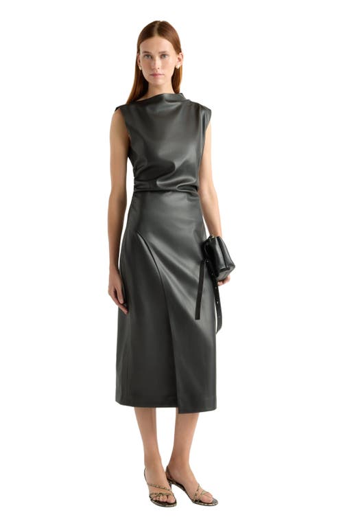 Modern Citizen Channing Vegan Leather Wrap Neck Dress In Multi