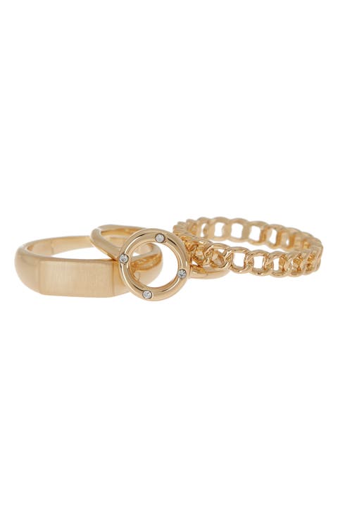 Set of 3 Curb Link Chain Rings