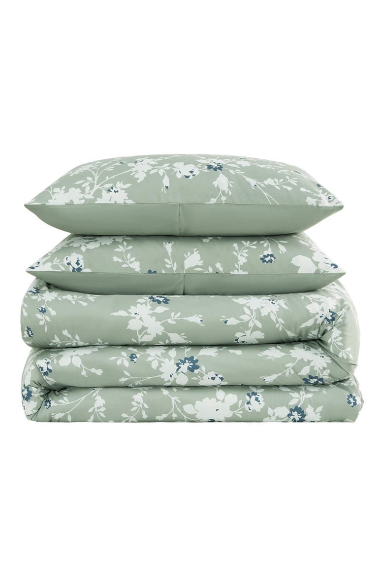 Fianna 3-Piece Floral Comforter Set, Alternate, color, SAGE GREEN FLORAL
