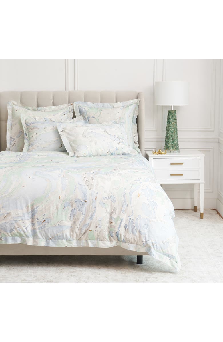 ELISABETH YORK Marble Sea Glass Duvet Cover Collection, Alternate, color, Blue