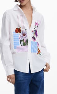 Desigual Minnie Mouse Patchwork Button-Up Shirt