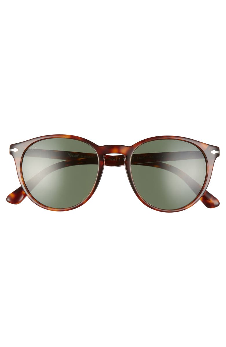Persol 52mm Round Sunglasses, Alternate, color, Brown/ Green